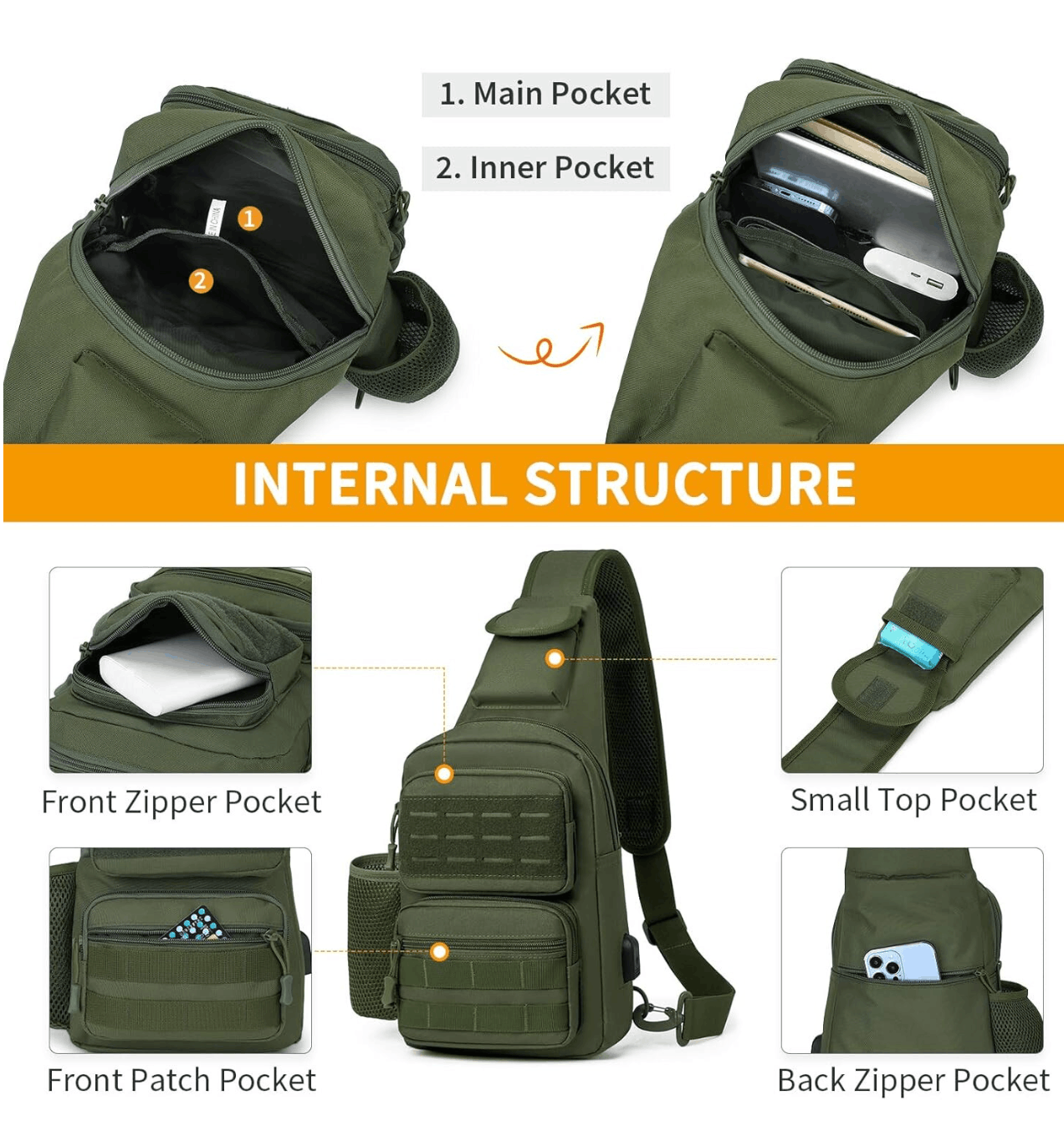 Taktická crossbody taška Black Airsoft Tactical Sling Bag