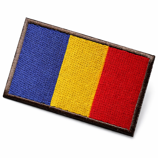 Vyšívaná nášivka velcro 5x8 cm - rumunská vlajka
