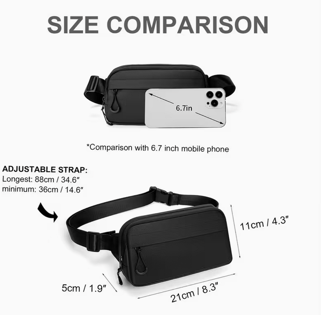 Geantă compactă pentru talie EDC – geantă minimalistă de zi cu zi