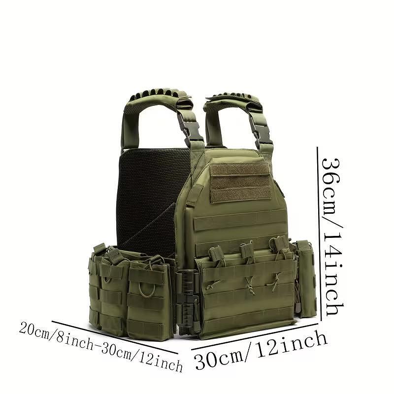 Vestă tactică Plate Carrier, sistem MOLLE, cu module - reglabilă