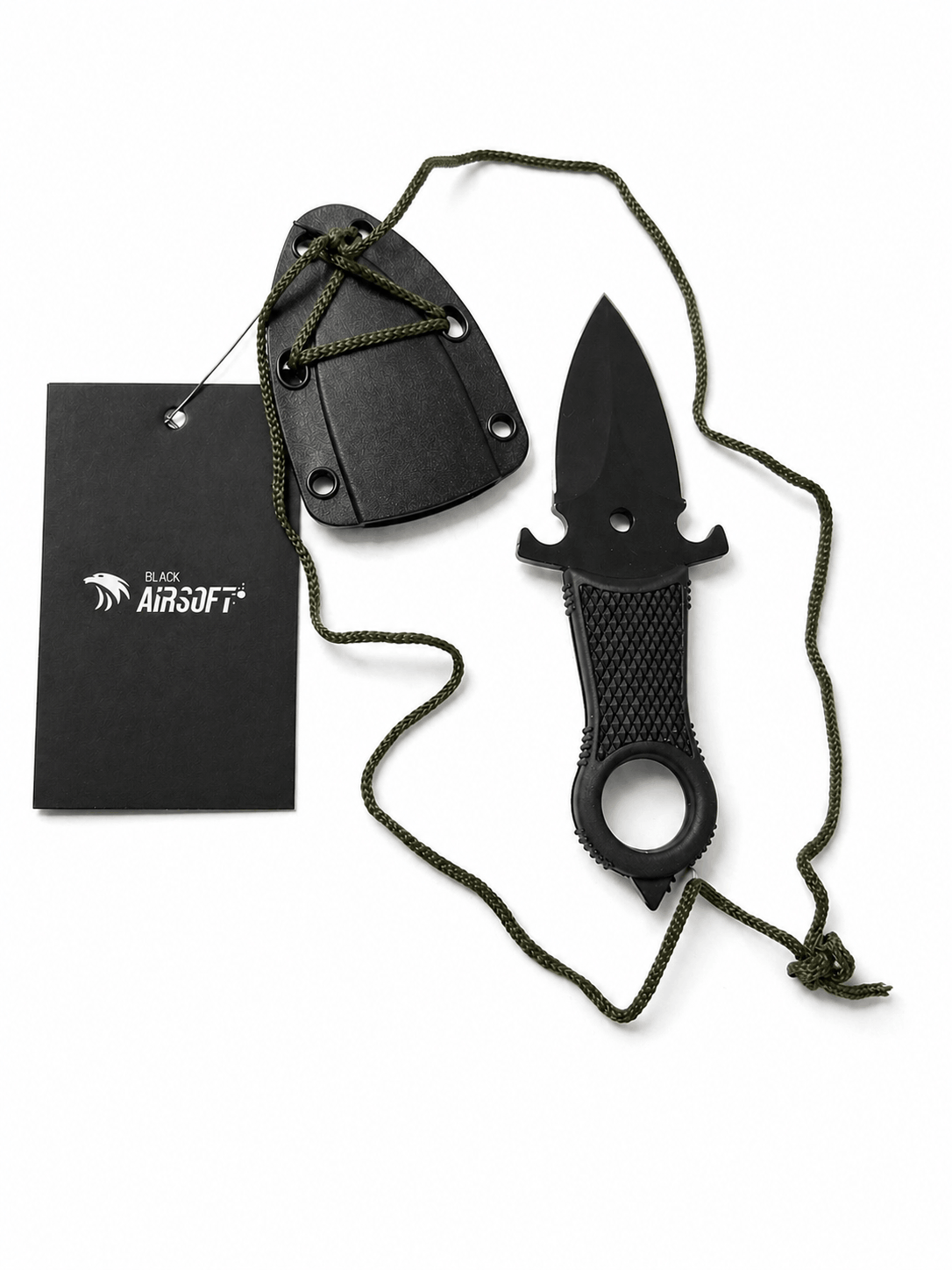 🎁 Тактически нож Halo Black Airsoft за врат с кания (100% off)