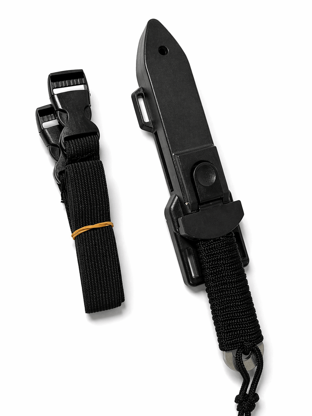 Taktický nůž Black Airsoft pro skryté nošení s pouzdrem a elastickými popruhy