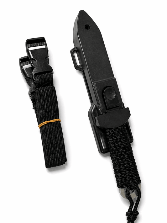Taktický nůž Black Airsoft pro skryté nošení s pouzdrem a elastickými popruhy