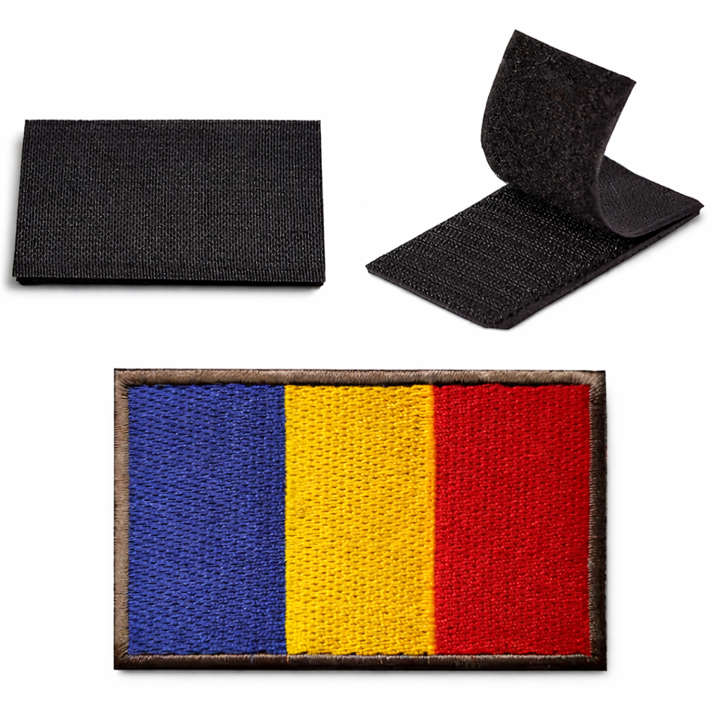 Vyšívaná nášivka velcro 5x8 cm - rumunská vlajka