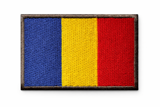 Vyšívaná nášivka velcro 5x8 cm - rumunská vlajka