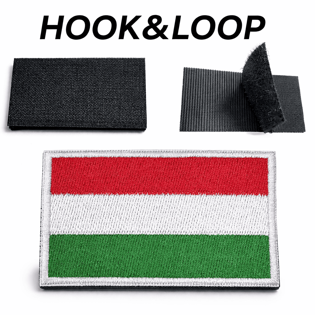 Vyšívaná nášivka velcro 5x8 cm - maďarská vlajka