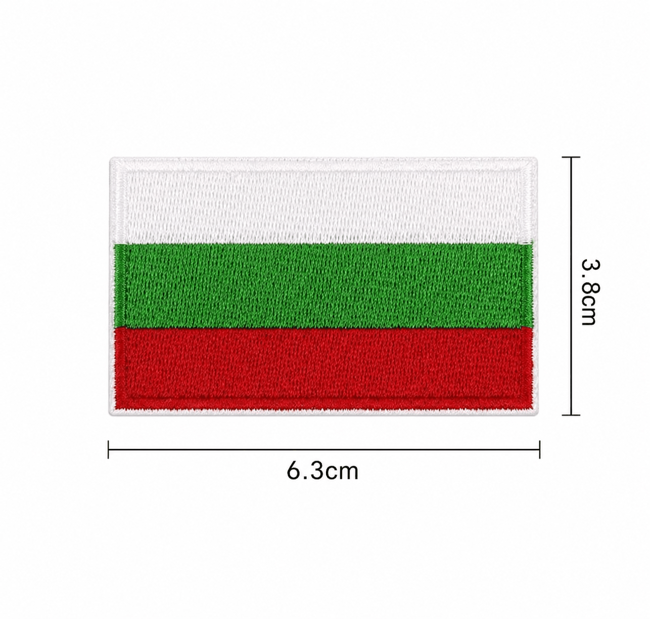 Nášivka bulharské vlajky 6.3x3.8 cm – termo lepicí bez velcro
