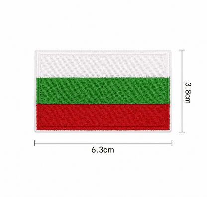 Nášivka bulharské vlajky 6.3x3.8 cm – termo lepicí bez velcro