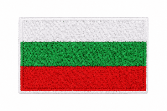 Nášivka bulharské vlajky 6.3x3.8 cm – termo lepicí bez velcro