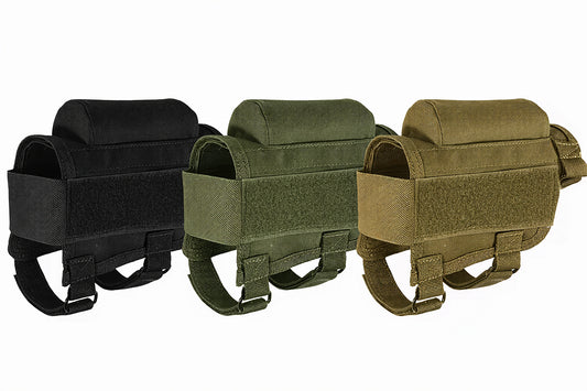 Suport obrazar pentru pat cu buzunare pentru cartușe de vânătoare, negru