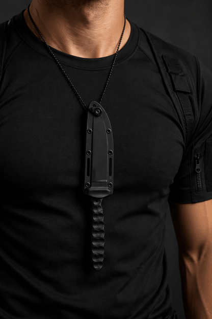 Nůž na krk SPIKE s pouzdrem a řetízkem – kompaktní EDC