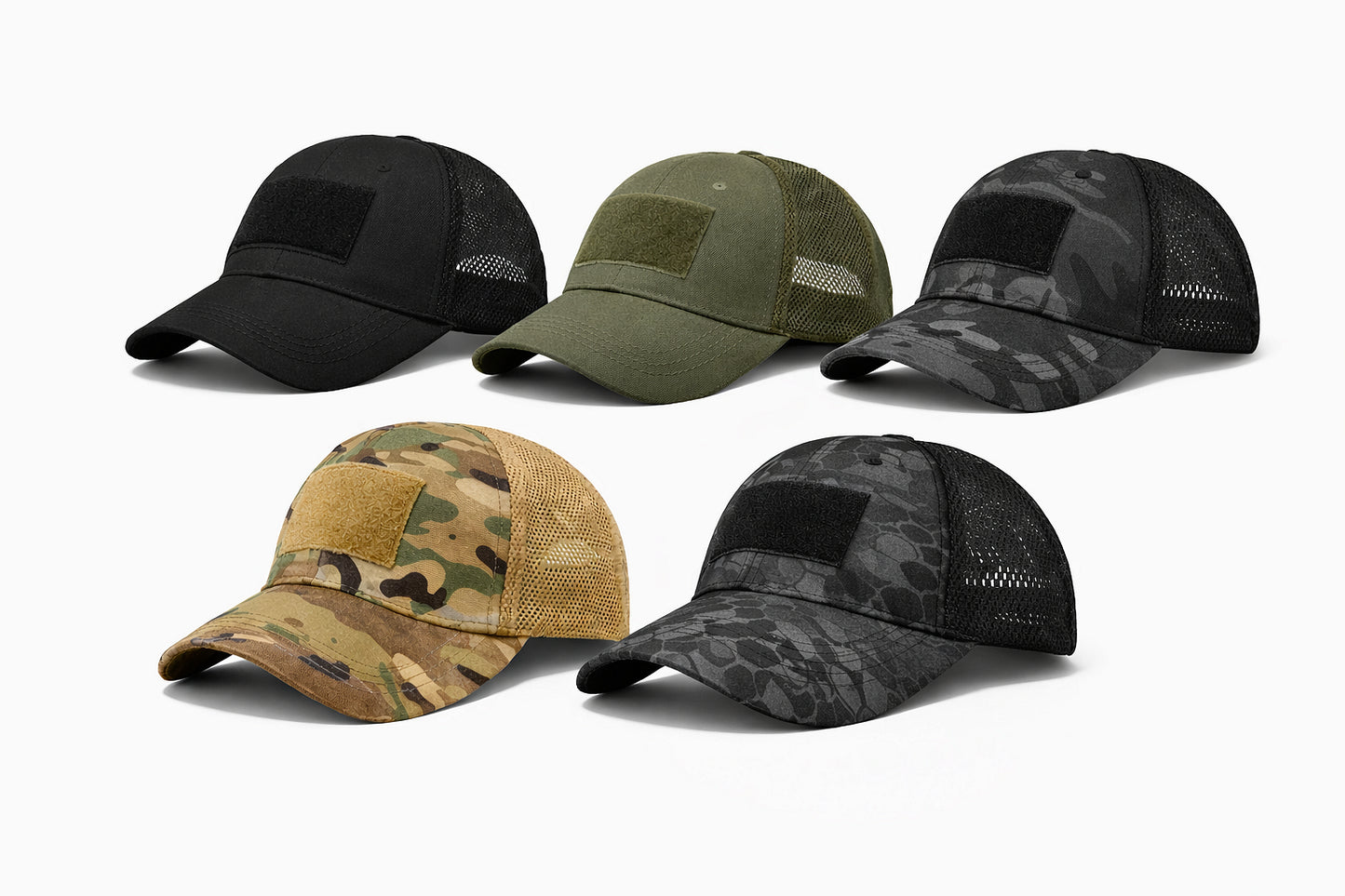 Taktická Trucker čepice s kšiltem a síťkou, velcro