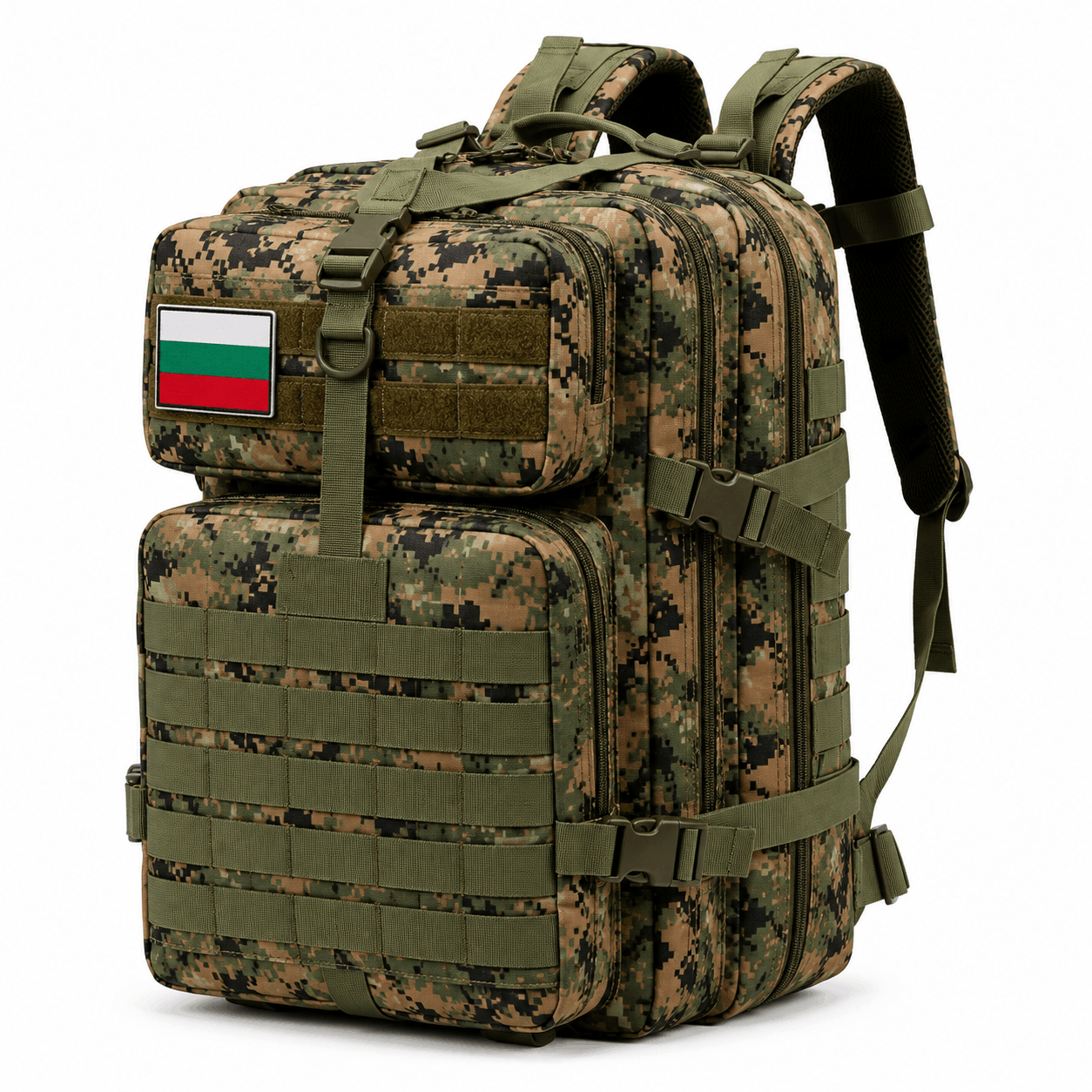 Taktický batoh 45L, velcro s bulharskou vlajkou 900D