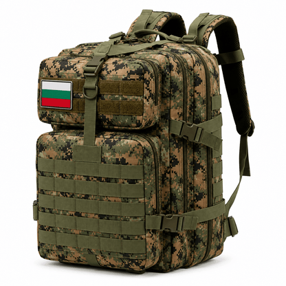 Taktický batoh 45L, velcro s bulharskou vlajkou 900D