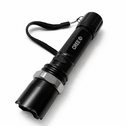 Taktická LED svítilna POLICE 5000W Black Airsoft sada s nabíječkou do auta