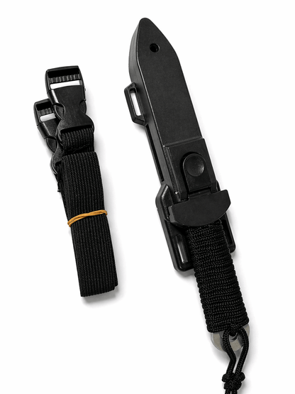 Taktický nůž Black Airsoft pro skryté nošení s pouzdrem a elastickými popruhy